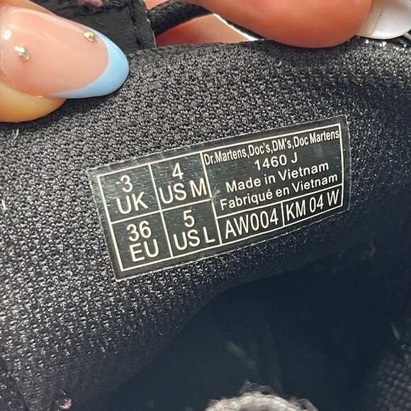 Dr Martens #1460 Kid's Black Glitter Ankle Lace Up Boots Shoes Size 5 - Picture 9 of 9